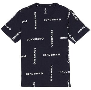 Converse converse grid wordmark print tee t-shirt Rövid ujjú póló - Kék - S