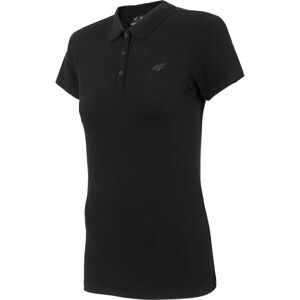 4F WOMEN'S T-SHIRT Női galléros póló, fekete, méret XL
