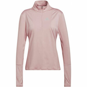adidas OTR 1/2 ZIP Női póló futásra, rózsaszín, veľkosť S