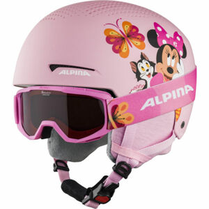 Alpina Sports ZUPO DISNEY SET Gyerek sísisak és szemüveg, rózsaszín, méret
