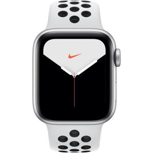 Karórák Apple Apple Watch  Series 5 GPS, 40mm Silver Aluminium Case with Pure Platinum/Black  Sport Band