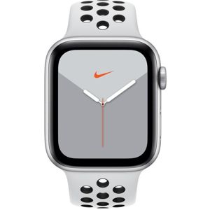 Karórák Apple Apple Watch  Series 5 GPS, 44mm Silver Aluminium Case with Pure Platinum/Black  Sport Band