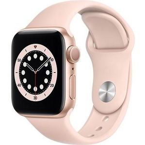 Apple Apple Watch S6 GPS, 40mm Gold Aluminium Case with Pink Sand Sport Band - Regular Karórák - Rózsaszín - ks