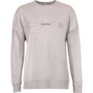 Calvin Klein EMBOSSED ICON LOUNGE-L/S SWEATSHIRT Női pulóver, szürke, méret L