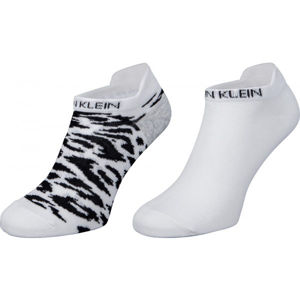 Calvin Klein WOMEN LINER 2P LEOPARD BACK TAB Női zokni, fehér, méret UNI