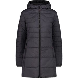 CMP WOMAN JACKET LONG FIX HOOD Női kabát, fekete, veľkosť 40