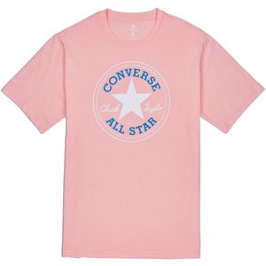 Converse CHUCK PATCH TEE rózsaszín XL - Férfi póló