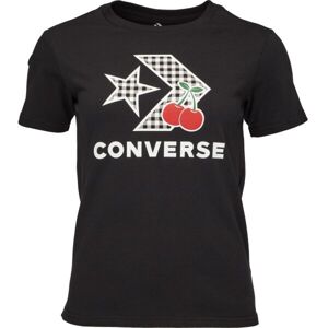 Converse CHERRY STAR CHEVRON INFILL Női póló, fekete, méret