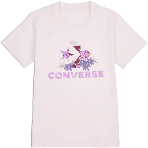 Converse STAR CHEVRON ABSTRACT FLOWERS TEE Női póló, rózsaszín, méret L