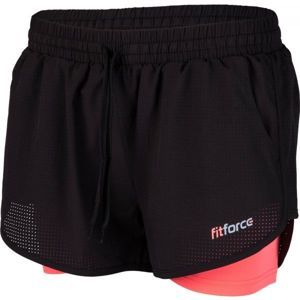 Fitforce CRISTAL Női short belső rövidnadrággal, fekete, méret L