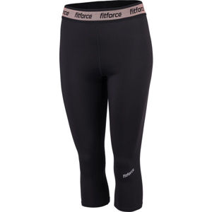 Fitforce FEMY Női háromnegyedes legging sportoláshoz, fekete, veľkosť M