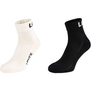 Levi's MID CUT SPORT LOGO 2P Uniszex zokni, fekete, méret 39 - 42