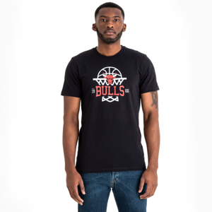 New Era NBA LEAGUE NET LOGO TEE CHICAGO BULLS fekete M - Férfi póló