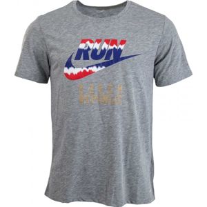Nike RUN P CZECH FLAG TEE szürke S - Férfi sportos póló