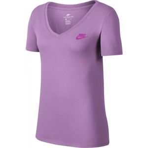 Nike TEE VNECK LBR W lila L - Női póló