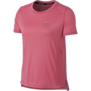 Nike MILER TOP SS W rózsaszín L - Rövid ujjú női póló