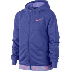 Nike DRY HOODIE FZ STUDIO kék M - Lány sportos pulóver