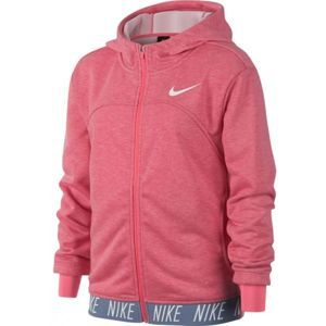Nike DRY HOODIE FZ STUDIO rózsaszín XL - Lány sportos pulóver