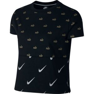 Nike NSW TOP SS METALLIC fekete S - Női póló