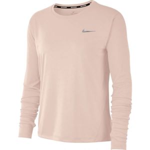 Nike MILER TOP LS W rózsaszín L - Hosszú ujjú női futó póló