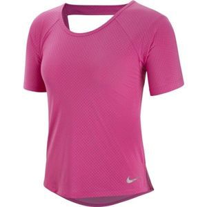 Nike MILER TOP SS BREATHE rózsaszín S - Női póló