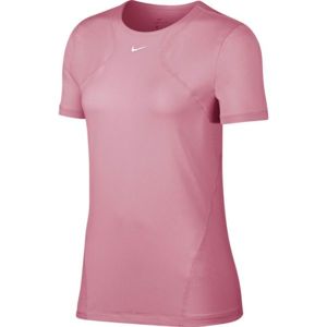 Nike NP TOP SS ALL OVER MESH W rózsaszín XS - Női tréning póló