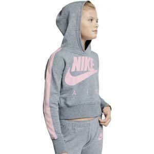 Nike NSW CROP PE AIR szürke M - Lány kapucnis pulóver