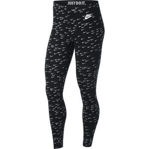 Nike SPORTSWEAR LEGASEE LGGNG AOP SWSH fekete XL - Női legging