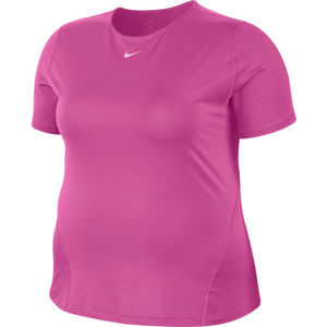 Nike TOP SS ALL OVER MESH PLUS W rózsaszín 2x - Női plus size póló