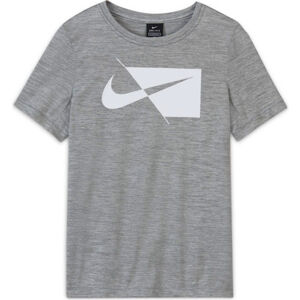 Nike DRY HBR SS TOP B Fiú edzőpóló, szürke, veľkosť M