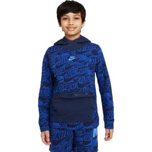 Nike NSW NIKE READ AOP FT PO HD B Fiú pulóver, kék, méret