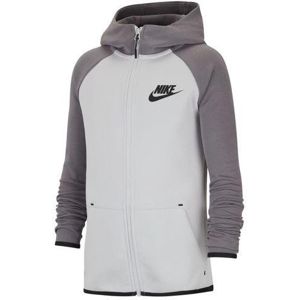 Nike B NSW TCH FLC FZ ESSENTIALS Kapucnis kabát - Szürke - XS (122-128 cm)