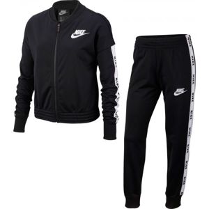 Nike NSW TRK SUIT TRICOT Lány melegítő szett, fekete, méret S