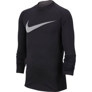 Nike NP LS THERMA MOCK GFX B fekete XL - Fiús póló edzéshez