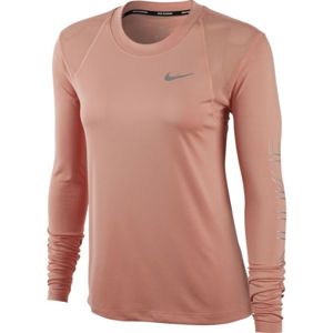 Nike DRY MILER LS GX W rózsaszín L - Női póló futáshoz