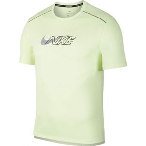 Nike DF MILER SS FLASH NV M Férfi póló futáshoz, világoszöld, méret M
