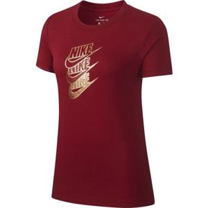 Nike NSW TEE STMT SHINE W bordó L - Női póló
