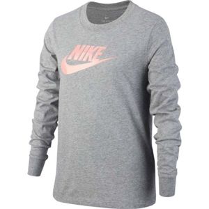 Nike NSW TEE LS ESSNT FUTURA HOOK szürke XL - Lány póló