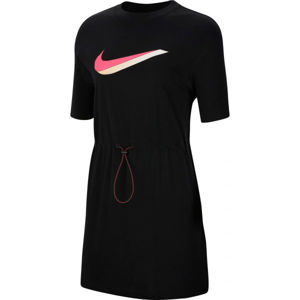 Nike NSW ICN CLSH DRESS SS W Női ruha, fekete, veľkosť L
