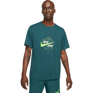 Nike DF MILER TOP SS WR GX M Férfi póló futáshoz, türkiz, méret L