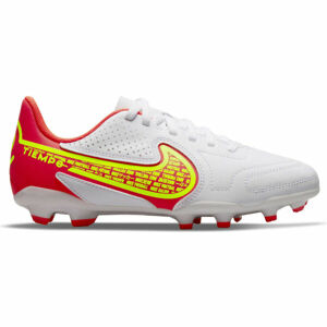 Nike JR TIEMPO LEGEND 9 CLUB FG/MG Gyerek futballcipő, fehér,piros,sárga, méret 38.5