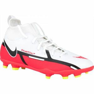 Nike JR PHANTOM GT2 CLUB DF FG/MG Gyerek futballcipő, fehér,piros,fekete, méret 33.5