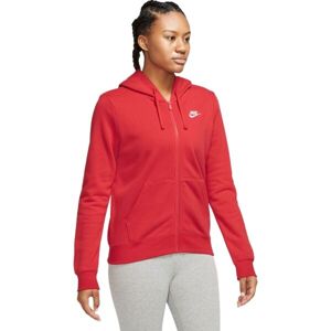 Nike NSW CLUB FLC FZ HOODIE STD Női pulóver, piros, veľkosť S