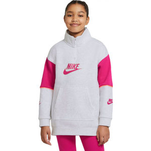 Nike NSW FLC CB HZ PO G Lány pulóver, fehér, méret M