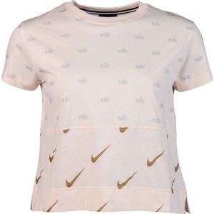 Nike NSW TOP SS METALLIC világos rózsaszín L - Női póló