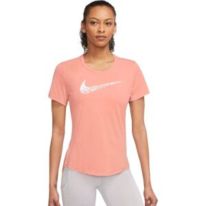 Nike NK SWOSH RUN SS TOP Női póló, lazac, méret M