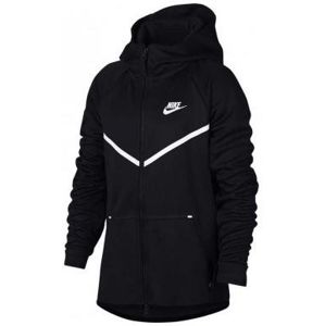 Nike Y NSW TCH FLC WNDR Kapucnis kabát - Fekete - S (128-137 cm)