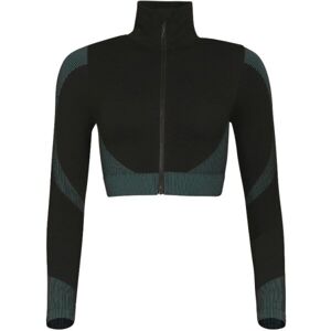 PROGRESS GEMA CROP LS SML Női pulóver sportoláshoz, fekete, méret L/XL