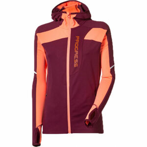 PROGRESS KINETICA HOODY Női kapucnis pulóver futáshoz, lila, veľkosť M