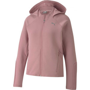 Puma EVOSTRIP FULL ZIP-HOODIE Női pulóver, rózsaszín, méret S